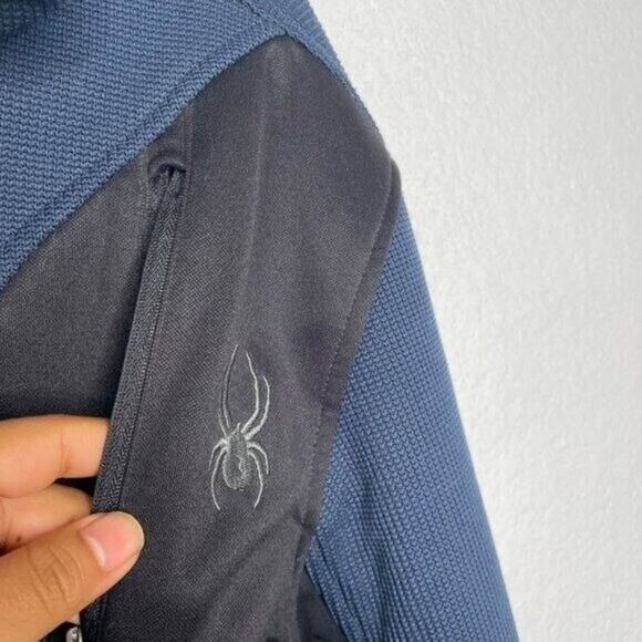 Spyder Mens Jacket Size M Blue Black Long Sleeve Full Zip Warm Color Block - Picture 14 of 16